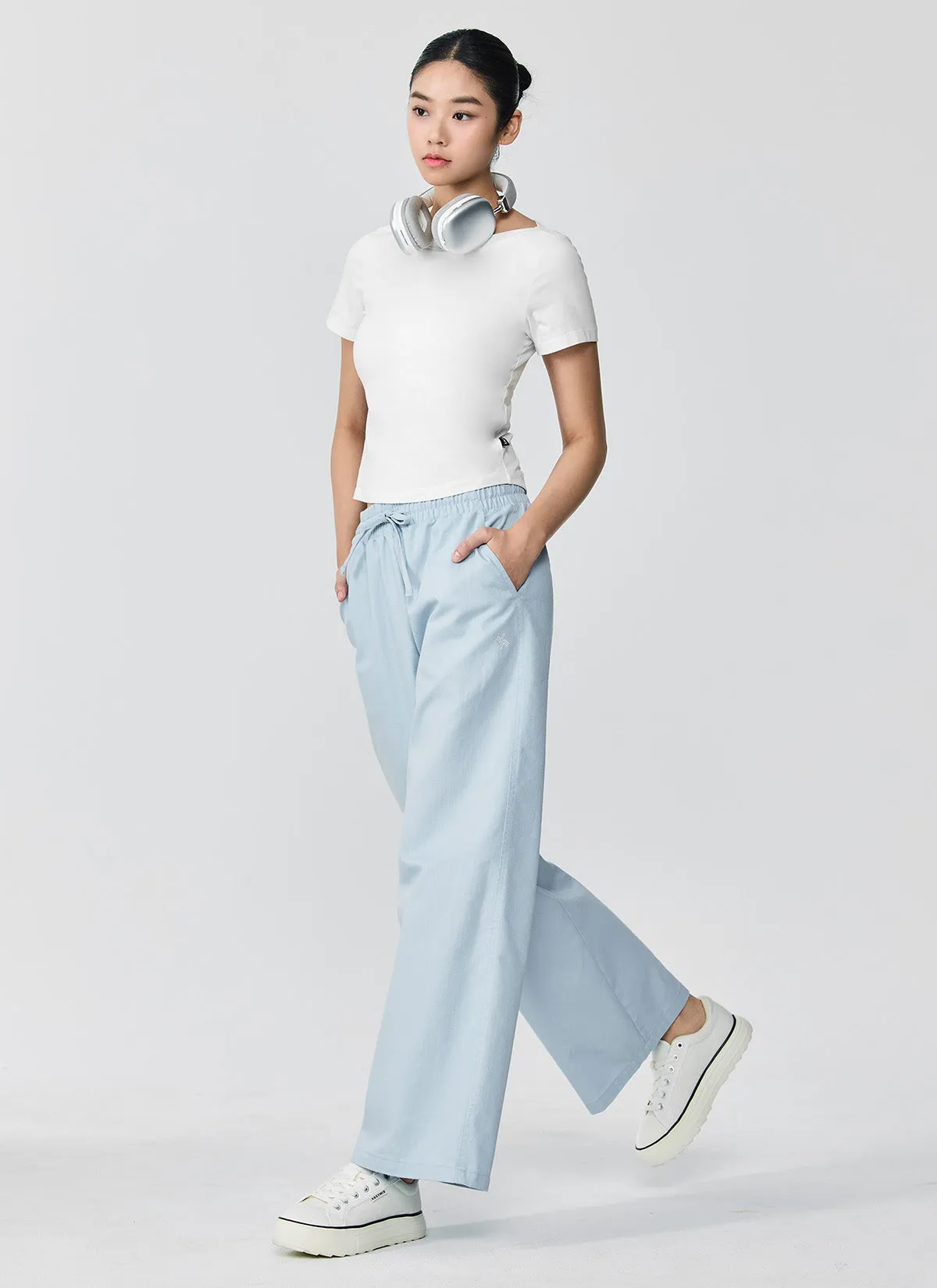 Wear Denim All Banding Wide Pants