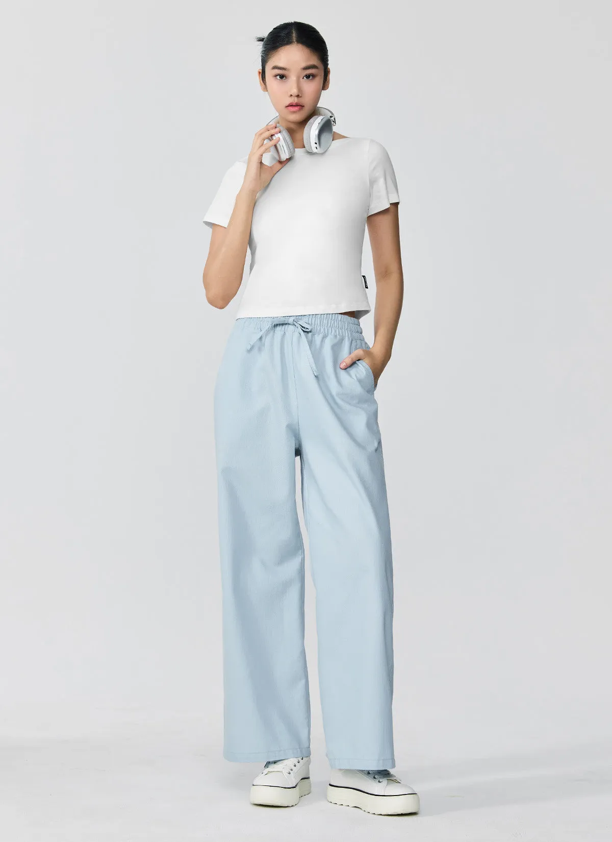 Wear Denim All Banding Wide Pants