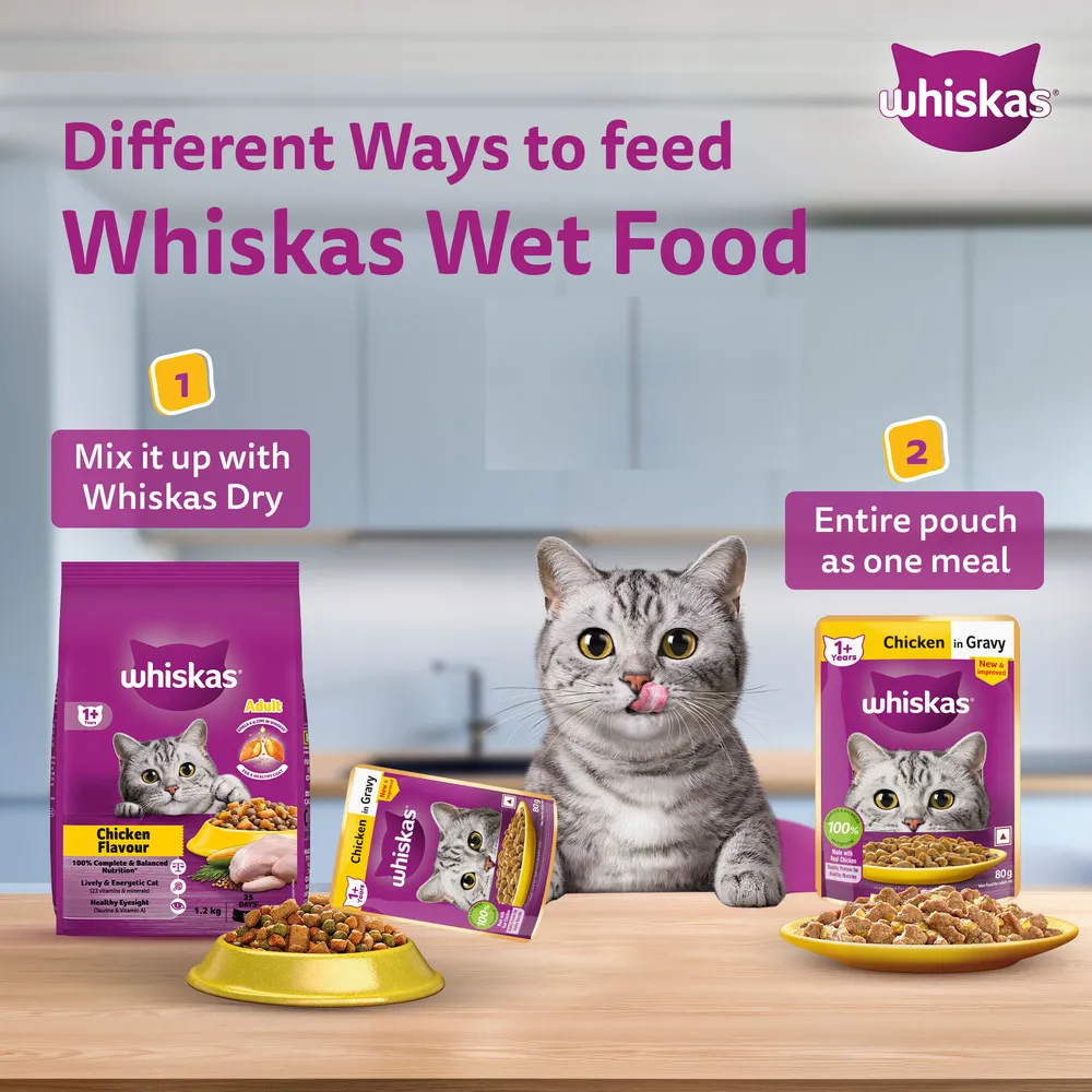 Whiskas Chicken Gravy Adult Cat Wet Food