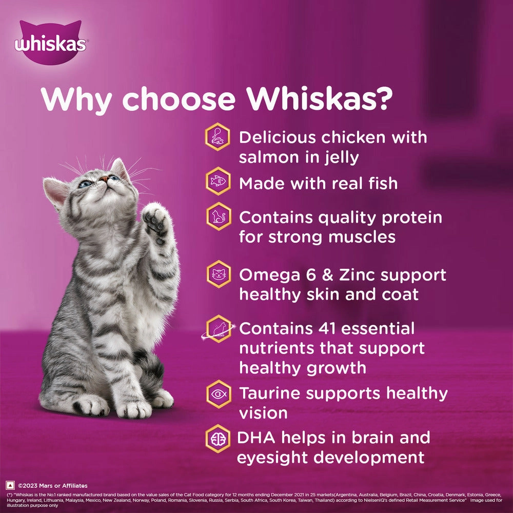 Whiskas Chicken with Salmon in Jelly Kitten (2-12 Months) Cat Wet Food