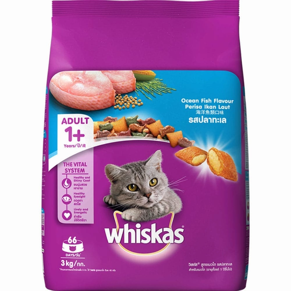 Whiskas Ocean Fish Flavour Adult Cat Dry and Wet Food Combo