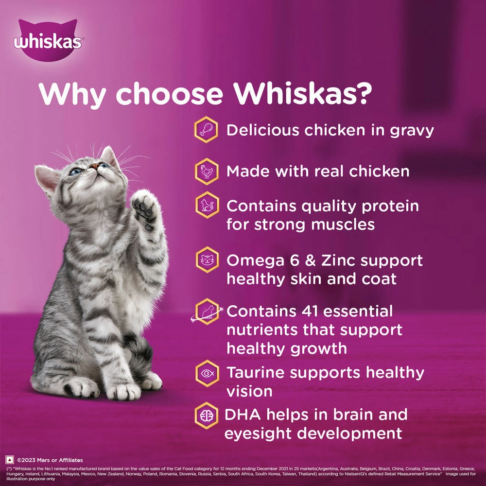 Whiskas Tuna in Jelly and Chicken in Gravy Meal Kitten Cat Wet Food Combo