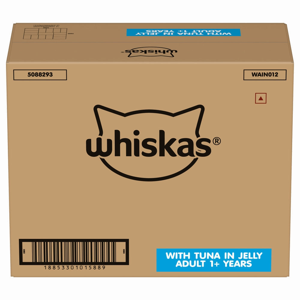 Whiskas Tuna in Jelly Meal and Chicken With Salmon Wakame Seaweed in Gravy Tasty Mix Adult Cat Wet Food Combo