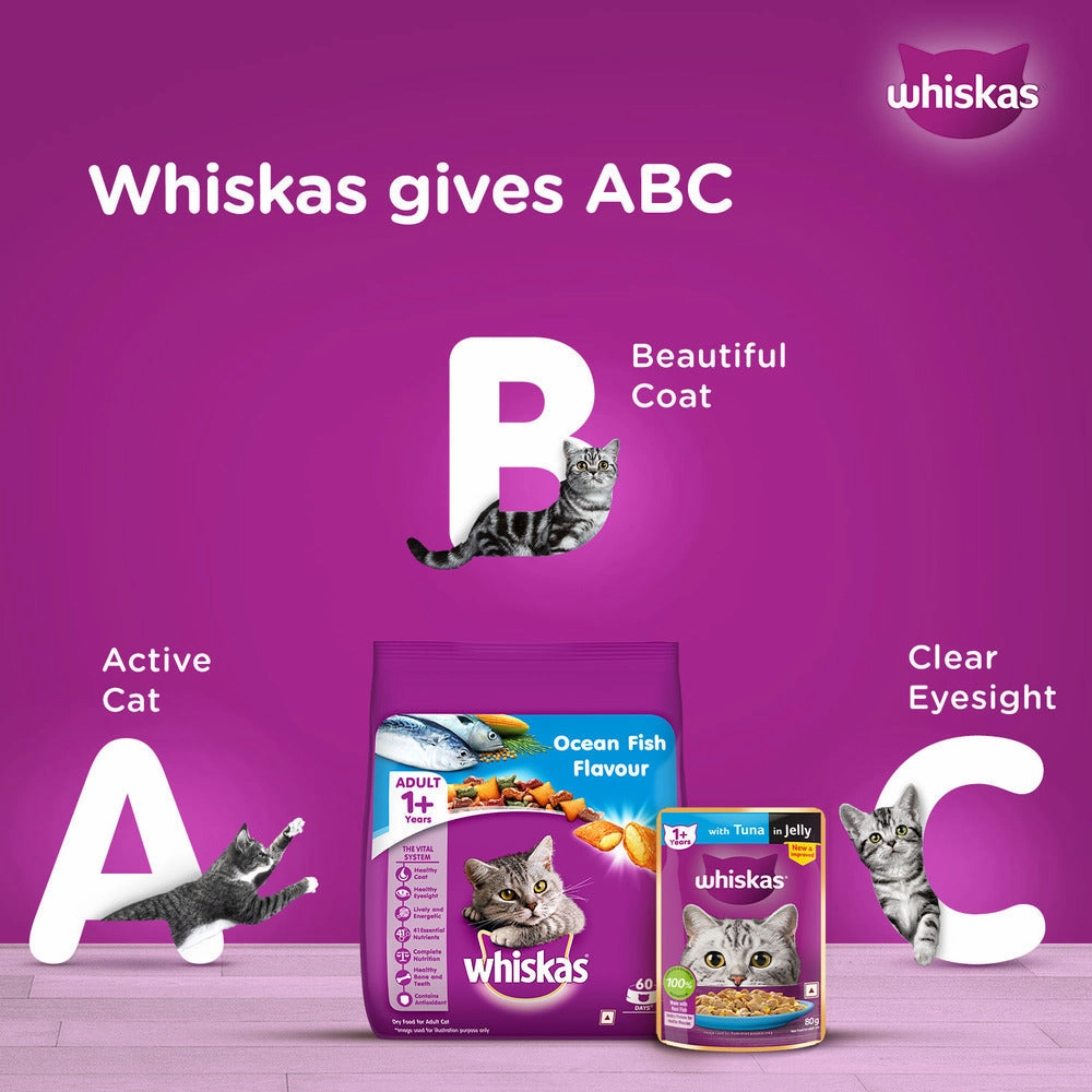 Whiskas Tuna in Jelly Meal and Ocean Fish Adult Cat Wet Food Combo