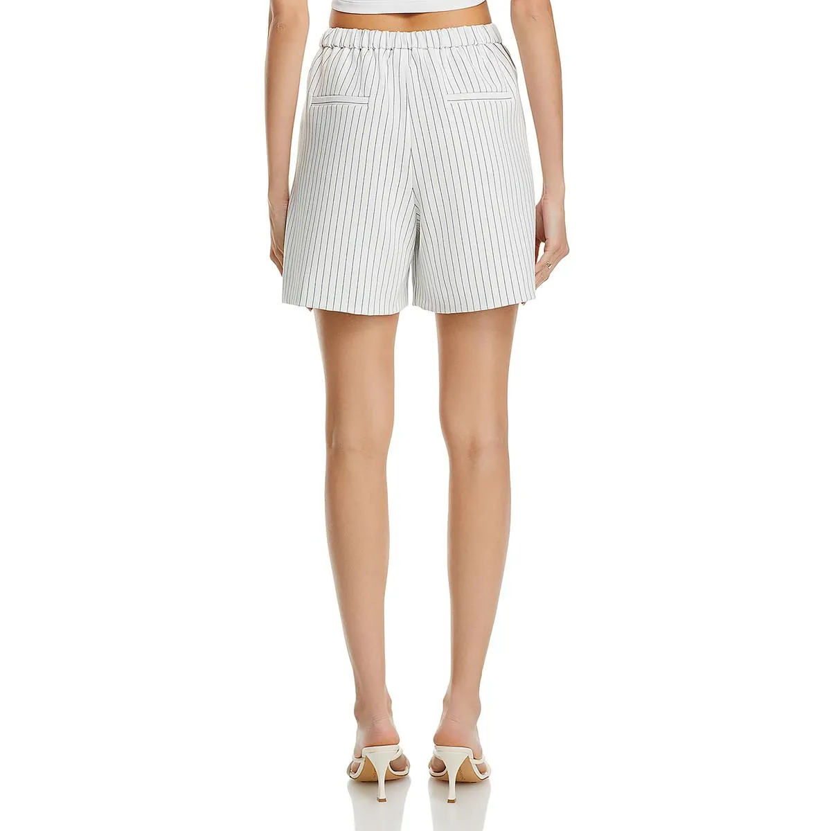 Whisper Womens Straight Cut Elastic Waist High-Waist Shorts