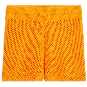 Womens Crochet Solid Casual Shorts