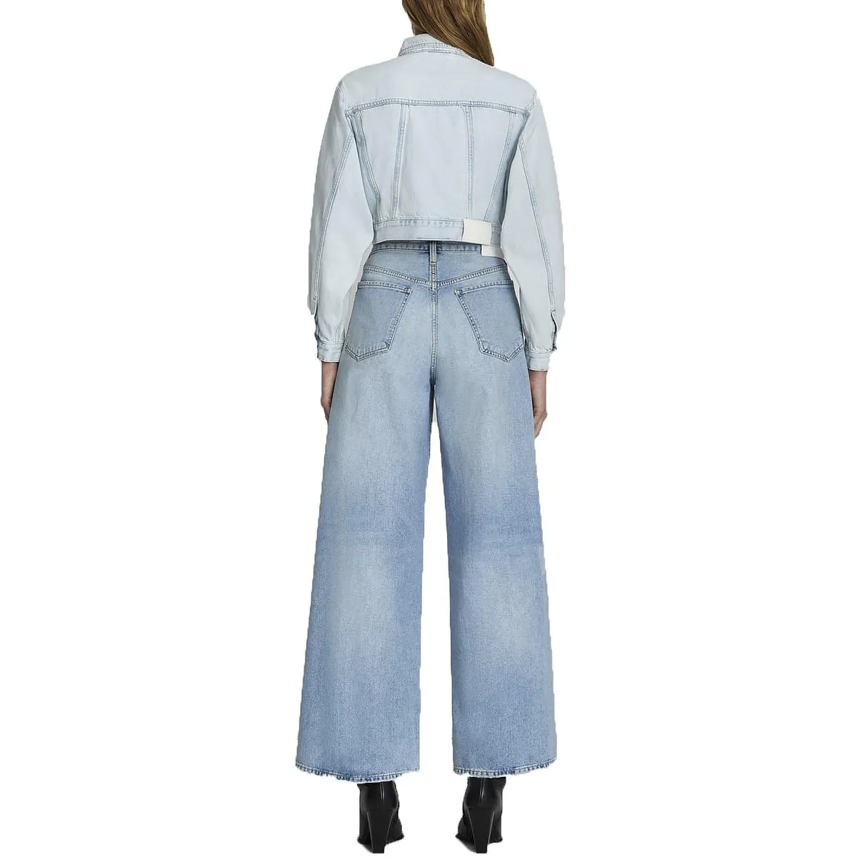 Womens Crop Denim Trucker Jacket