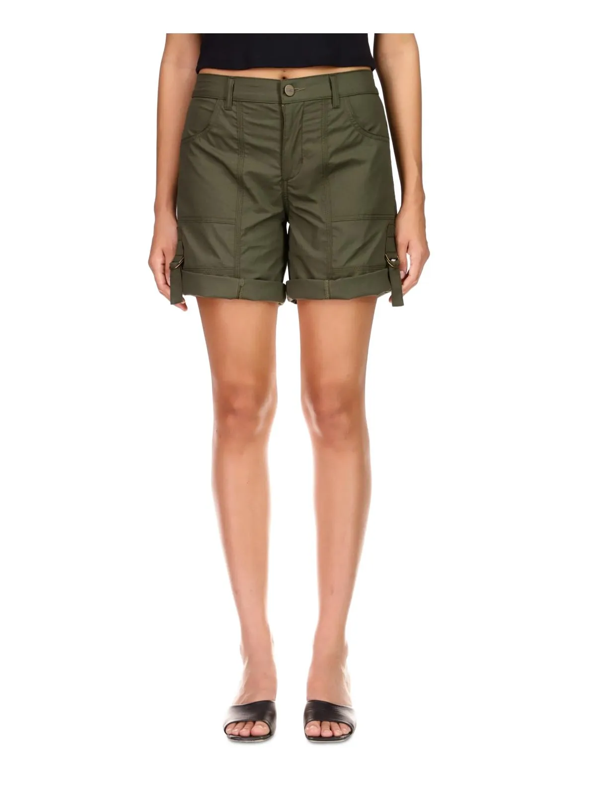 Womens High Rise Mini Convertible Shorts