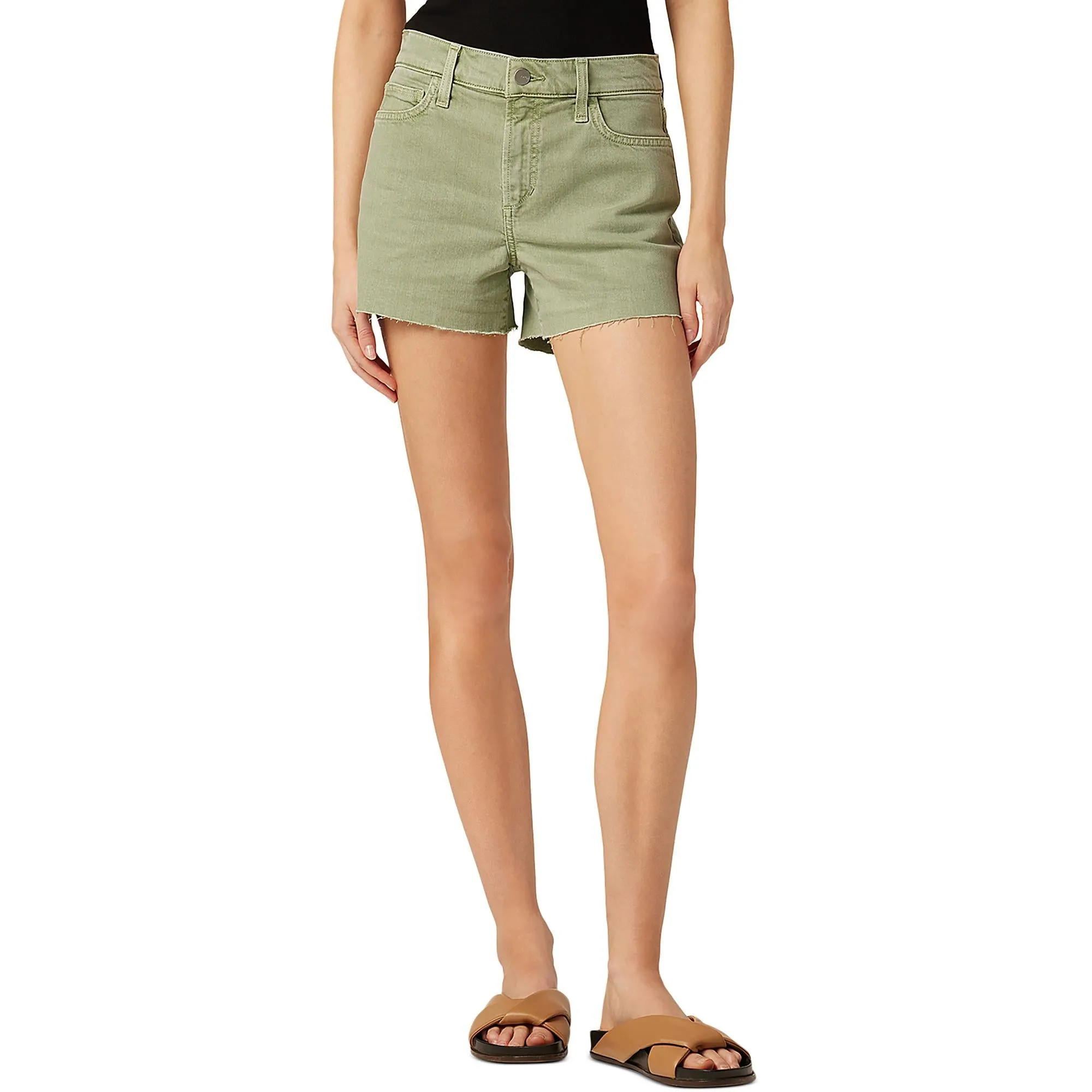 Womens Mid-Rise Short Cutoff Shorts