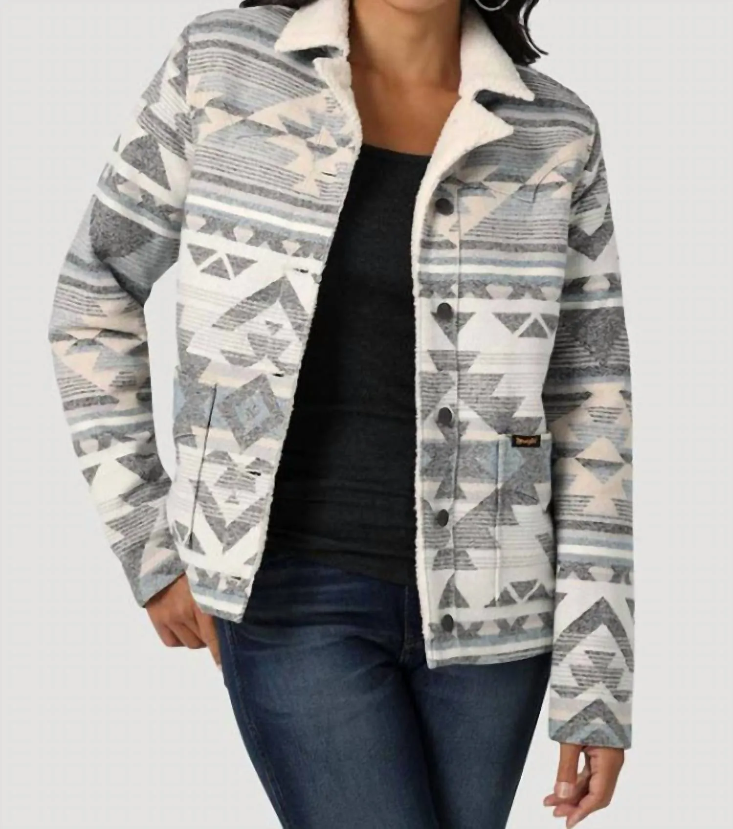 Women's Retro Barn Coat In Grey/multi