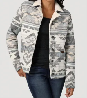 Women's Retro Barn Coat In Grey/multi