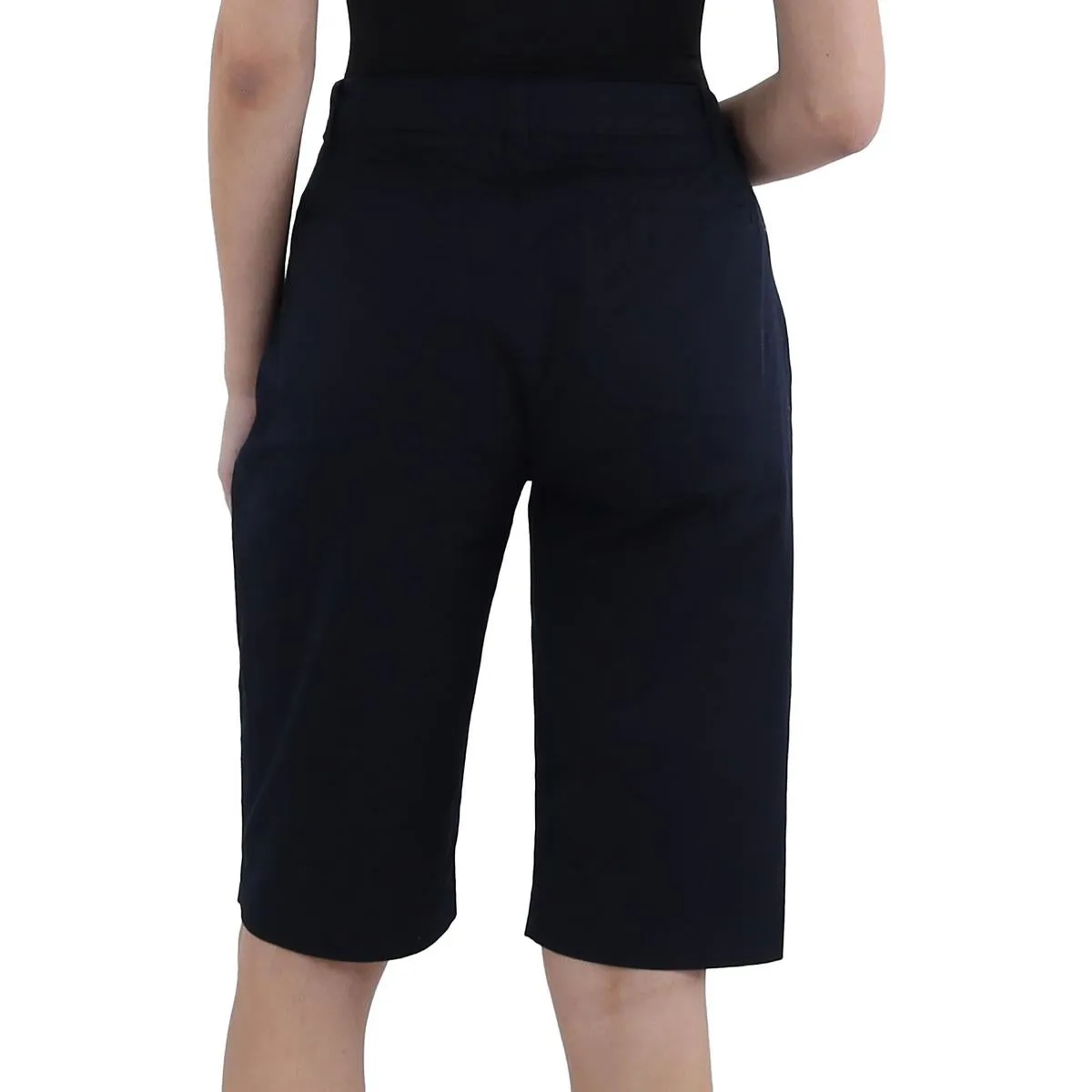 Womens Solid Cotton Bermuda Shorts