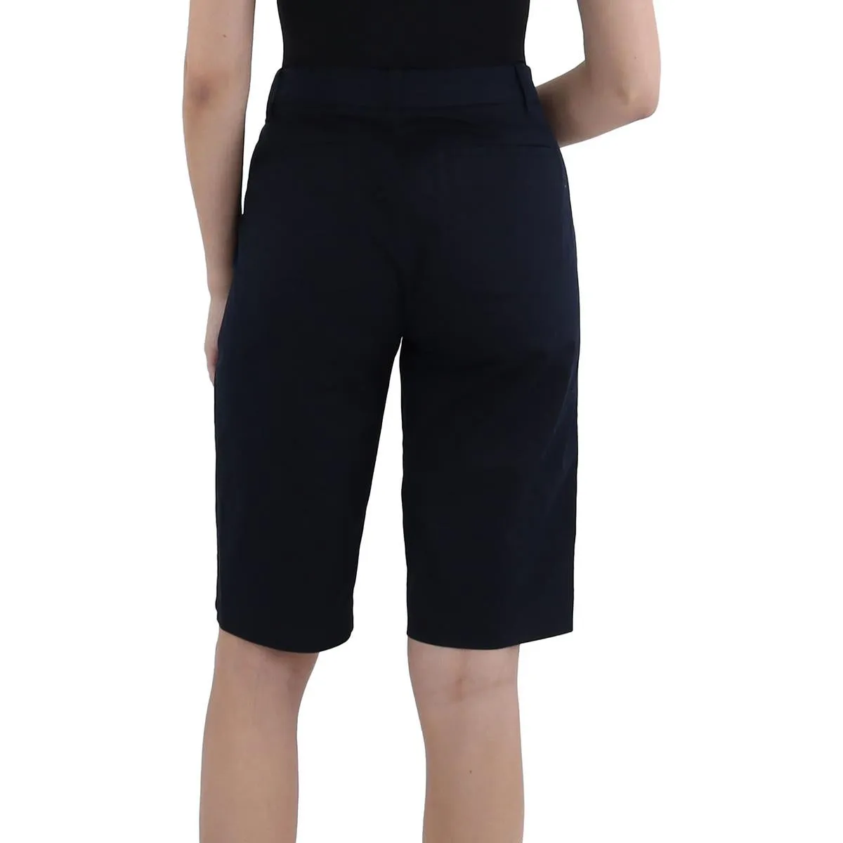 Womens Solid Cotton Bermuda Shorts
