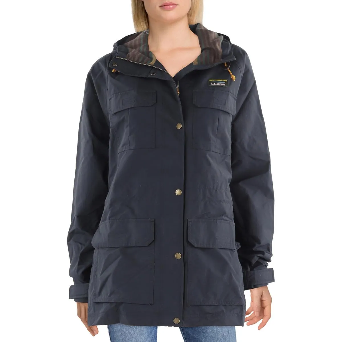 Womens Water Resistant Nylon Raincoat