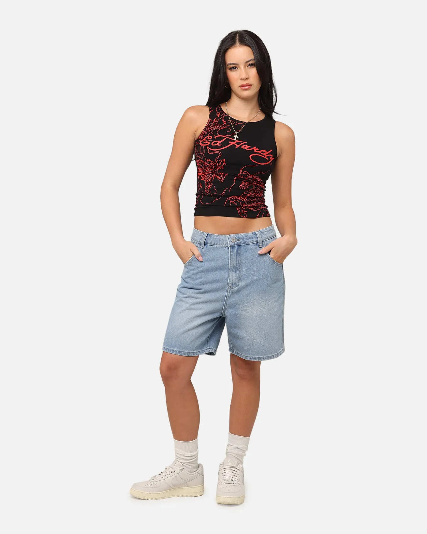 X-Girl Women's Gordon Shorts Washed Blue