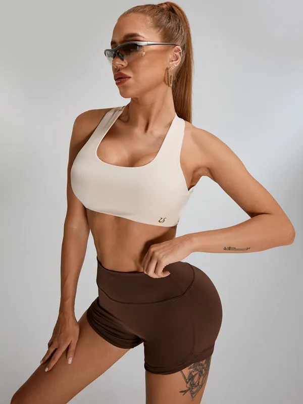 ZASUWA Female Big U Collar Cross Back Sports Bras