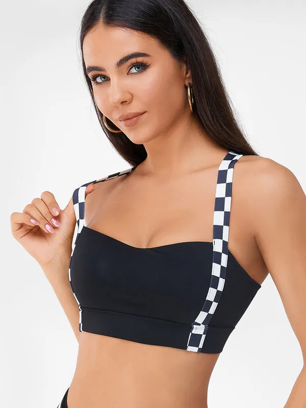 ZASUWA Female Chessboard V Shaped-waist Leggings