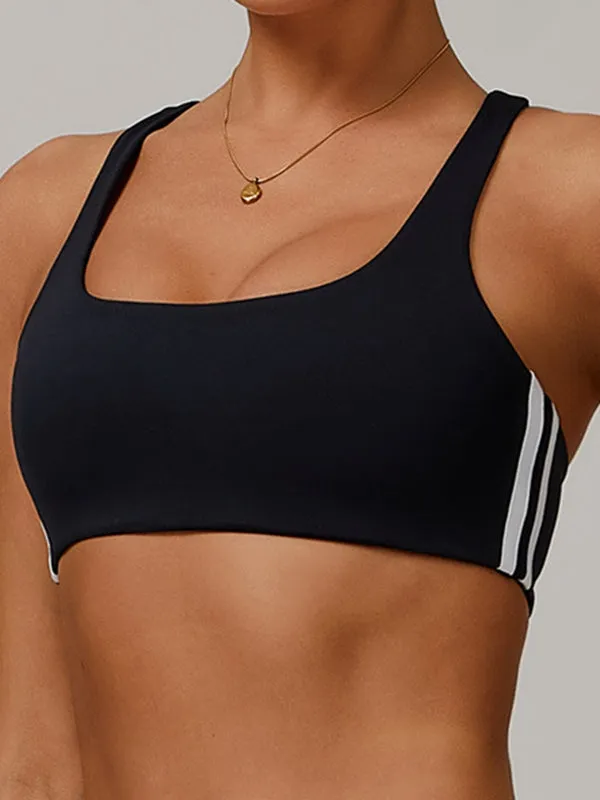 ZASUWA Female Contrast Color Stripes Sports Bras