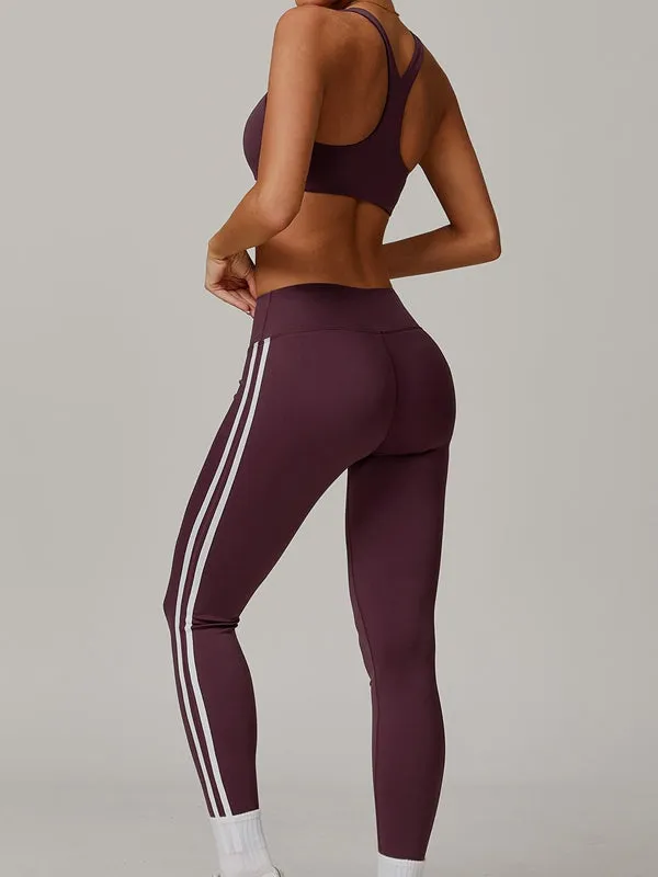 ZASUWA Female Contrast Color Stripes Sports Bras