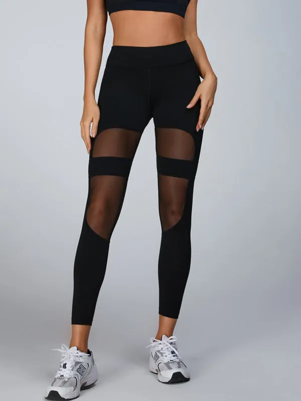 ??ZASUWA Female Cutout Mesh High-rise Leggings