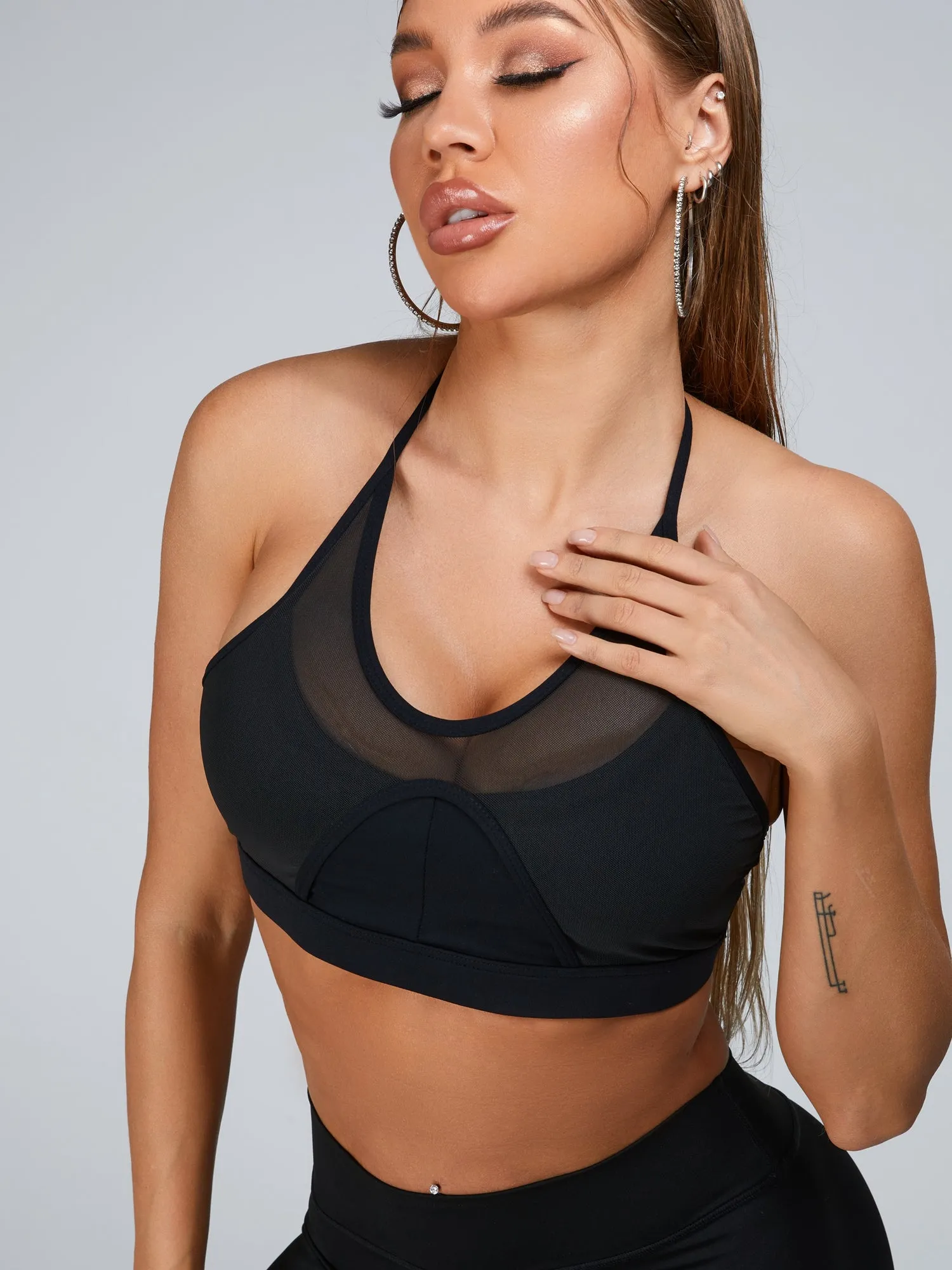 ??ZASUWA Female Cutout Mesh High-rise Leggings