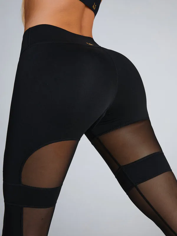 ??ZASUWA Female Cutout Mesh High-rise Leggings