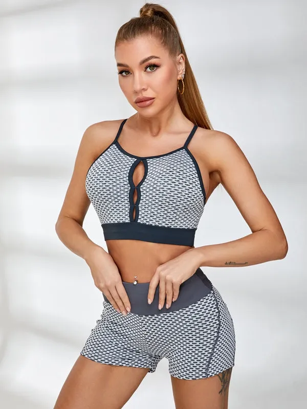 ZASUWA Female Cutout Tiktok Honeycomb Short Tracksuit