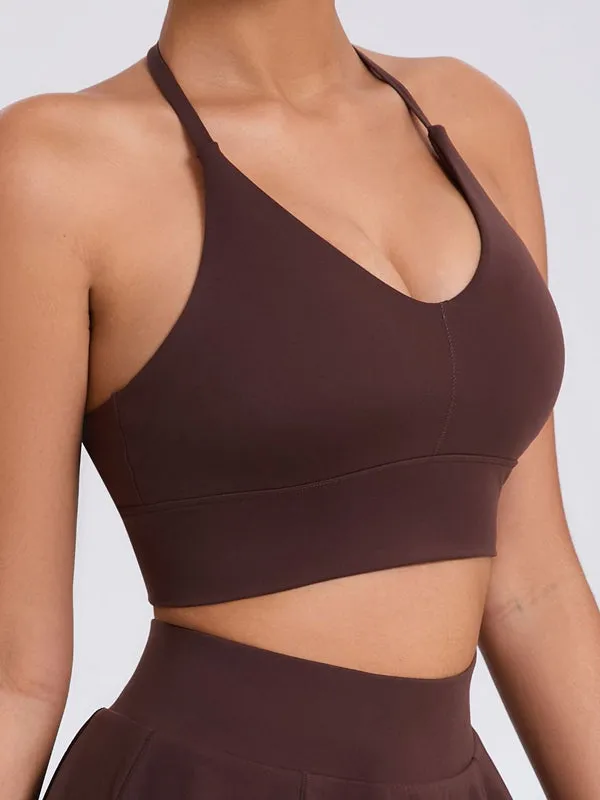 ZASUWA Female Deep U Collar Backless Sports Bras