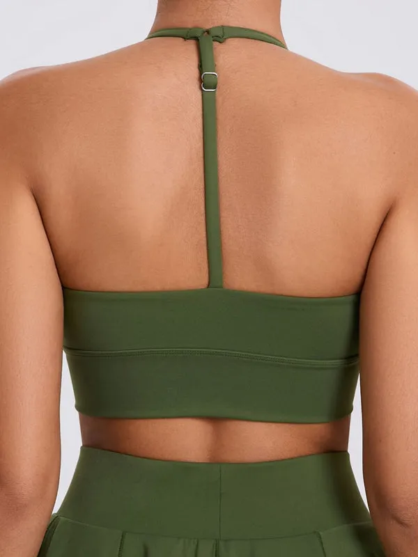ZASUWA Female Deep U Collar Backless Sports Bras