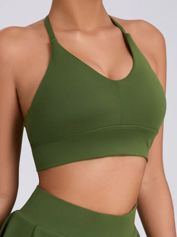 ZASUWA Female Deep U Collar Backless Sports Bras