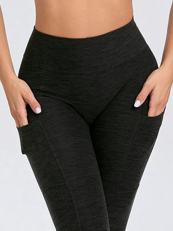 ZASUWA Female Deep V Back Pocket Scrunch Bum Leggings