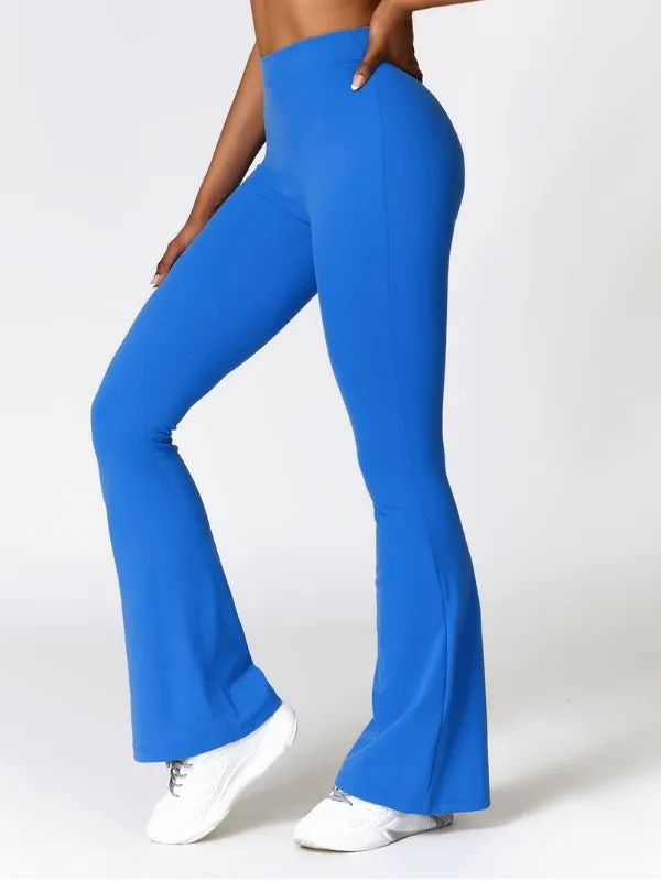 ZASUWA Female Deep V Back Scrunch Bum Flare Pants