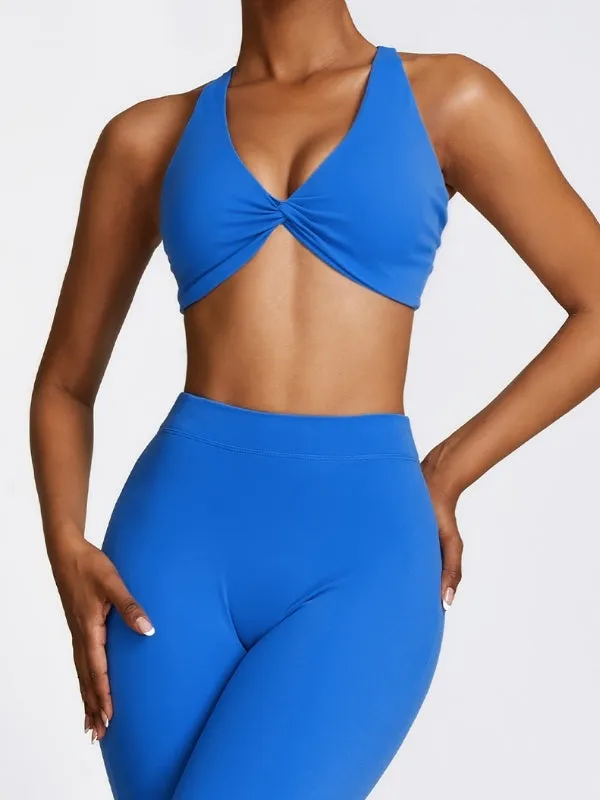 ZASUWA Female Deep V Back Scrunch Bum Flare Pants