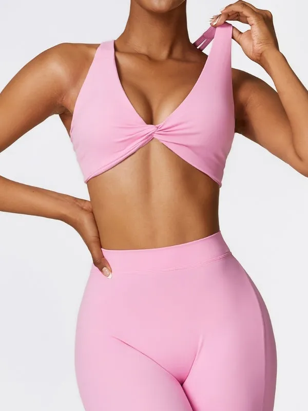 ZASUWA Female Deep V Back Scrunch Bum Flare Pants