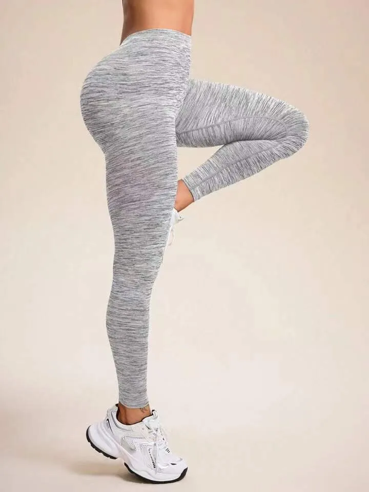 ZASUWA Female Deep V Back Scrunch Bum Seamless Leggings