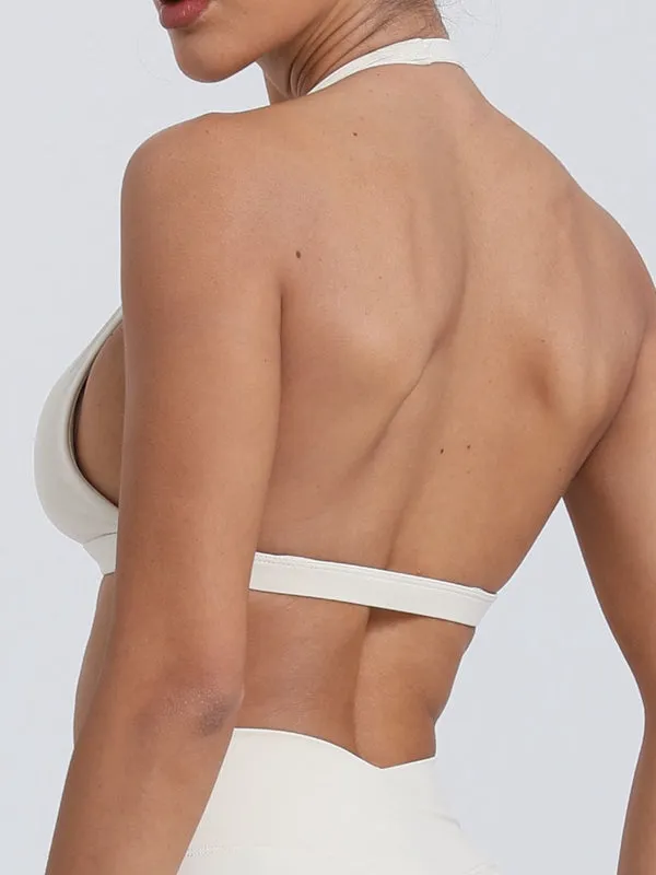 ZASUWA Female Deep V Collar Backless Sports Bras