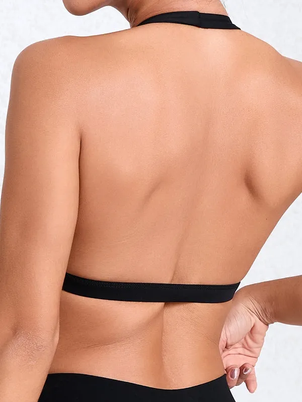 ZASUWA Female Deep V Collar Backless Sports Bras