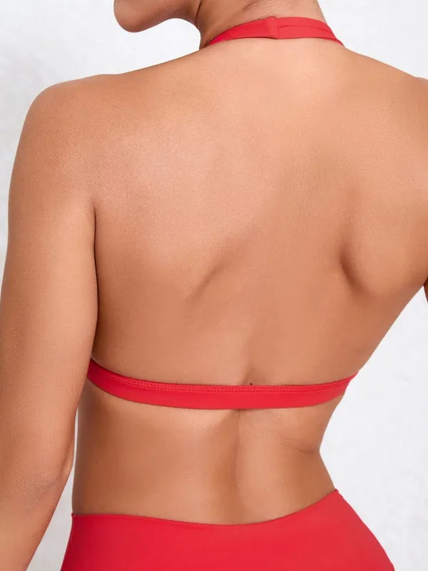 ZASUWA Female Deep V Collar Backless Sports Bras