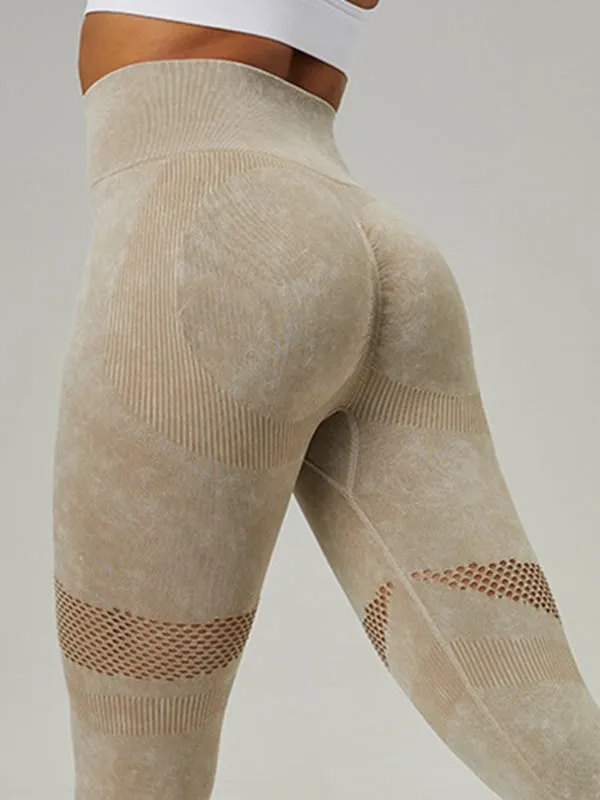 ZASUWA Female Denim Fishnet Scrunch Bum Quick-dry Seamless Leggings
