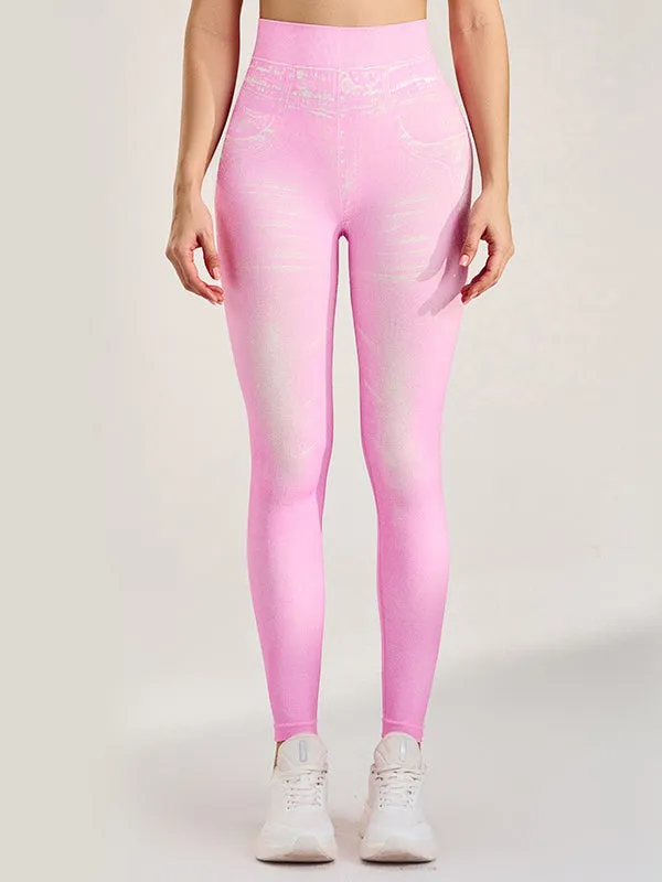 ZASUWA Female Denim Hip-lift High-waisted Leggings