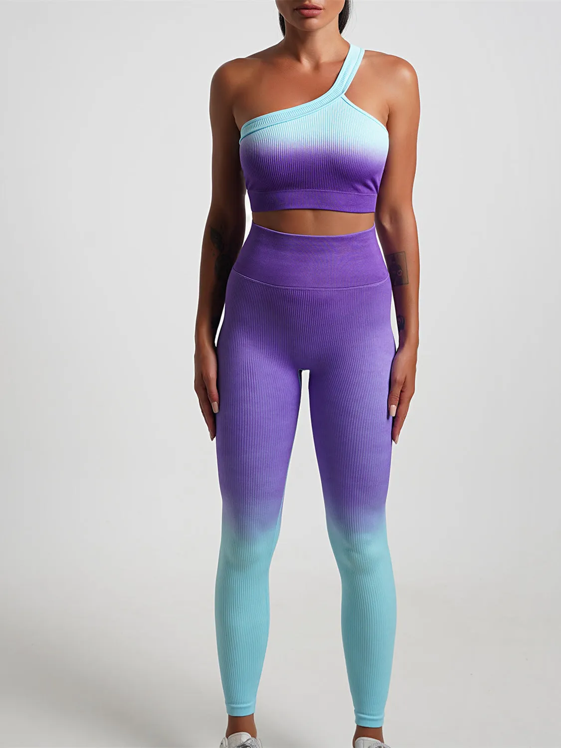 ZASUWA Female Fantasy Ombre Ribbed Scrunch Bum Leggings