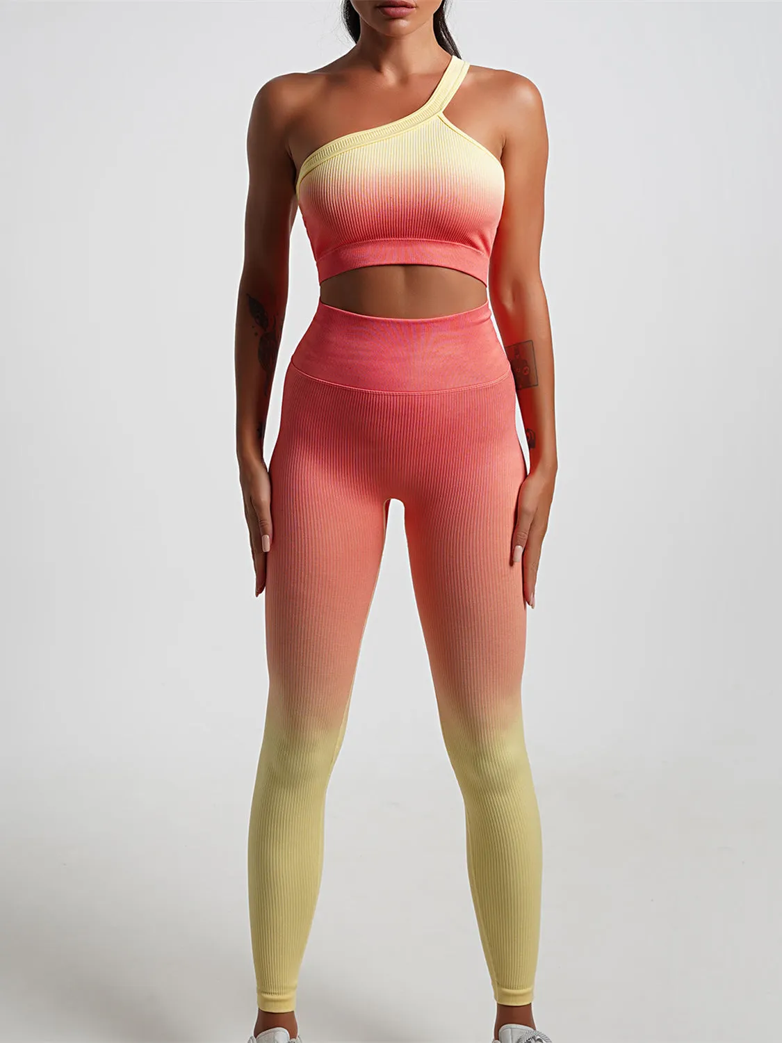 ZASUWA Female Fantasy Ombre Ribbed Scrunch Bum Leggings