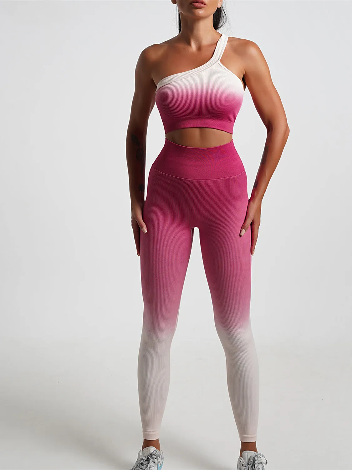 ZASUWA Female Fantasy Ombre Ribbed Scrunch Bum Leggings