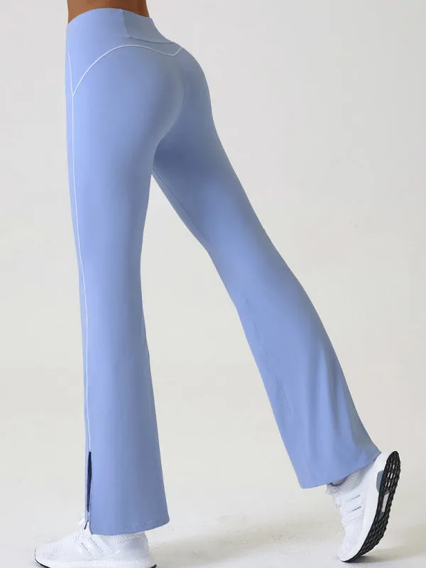 ZASUWA Female Flare Hip-lift High-waisted Split Pants