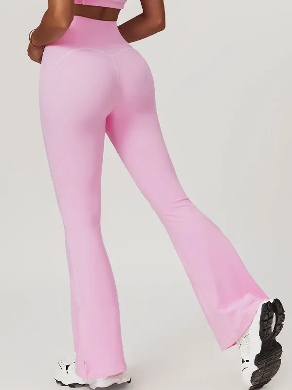 ZASUWA Female Flare Hip-lift High-waisted Split Pants