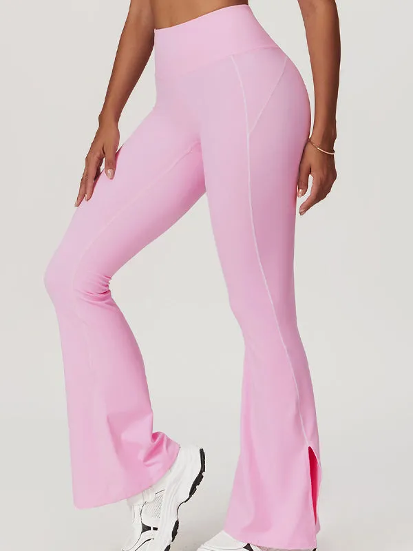 ZASUWA Female Flare Hip-lift High-waisted Split Pants