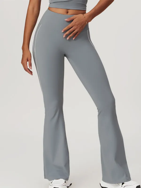 ZASUWA Female Flare Hip-lift High-waisted Split Pants