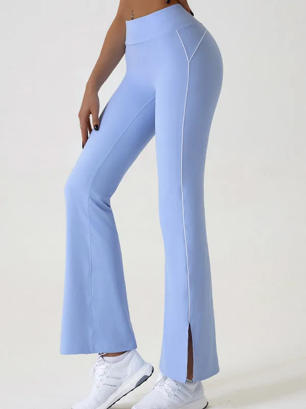 ZASUWA Female Flare Hip-lift High-waisted Split Pants