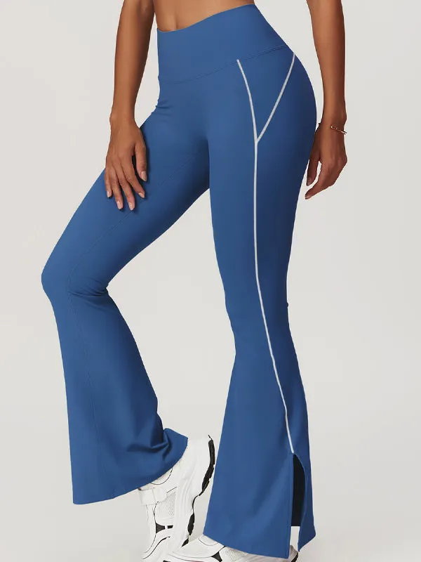 ZASUWA Female Flare Hip-lift High-waisted Split Pants