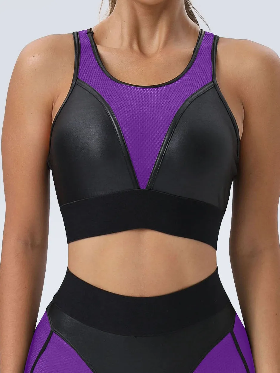 ZASUWA Female Fly Eye Contrast Color High-rise Sportswear